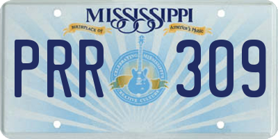 MS license plate PRR309