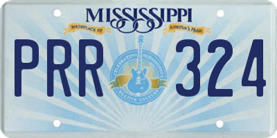 MS license plate PRR324