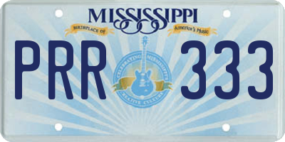 MS license plate PRR333