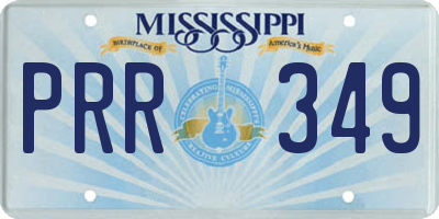 MS license plate PRR349