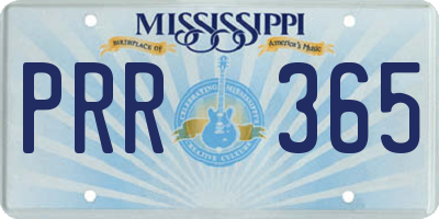 MS license plate PRR365