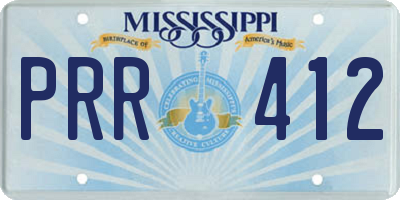 MS license plate PRR412