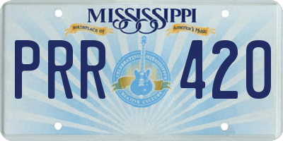 MS license plate PRR420