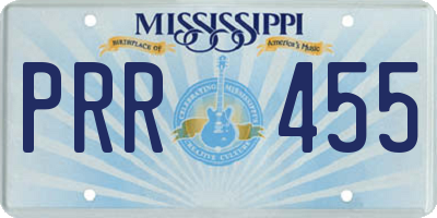 MS license plate PRR455