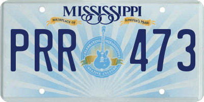MS license plate PRR473