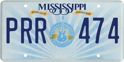 MS license plate PRR474