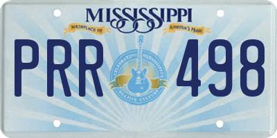MS license plate PRR498
