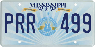 MS license plate PRR499