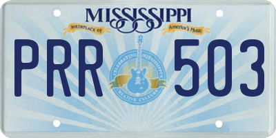 MS license plate PRR503