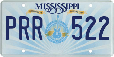 MS license plate PRR522