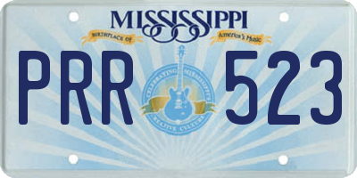 MS license plate PRR523