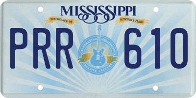 MS license plate PRR610
