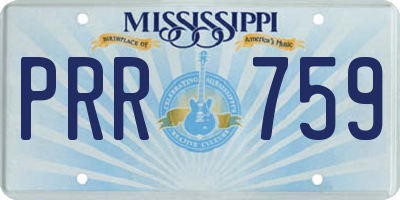 MS license plate PRR759