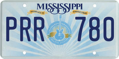 MS license plate PRR780