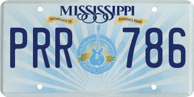 MS license plate PRR786
