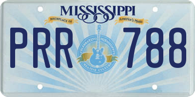 MS license plate PRR788