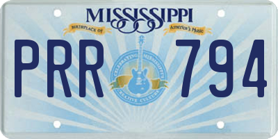 MS license plate PRR794