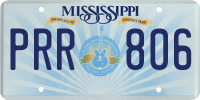 MS license plate PRR806