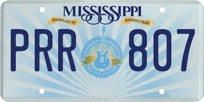 MS license plate PRR807
