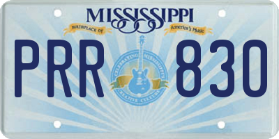 MS license plate PRR830