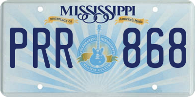 MS license plate PRR868