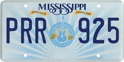 MS license plate PRR925