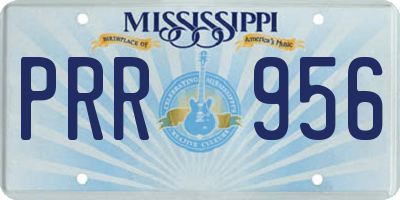 MS license plate PRR956