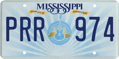 MS license plate PRR974