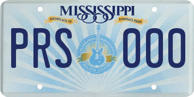MS license plate PRS000