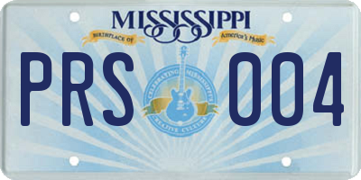 MS license plate PRS004