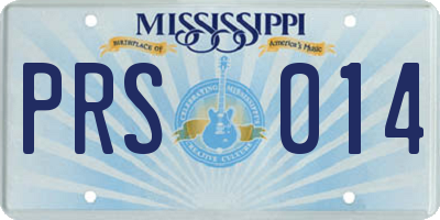 MS license plate PRS014