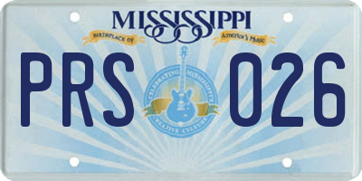 MS license plate PRS026