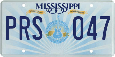 MS license plate PRS047