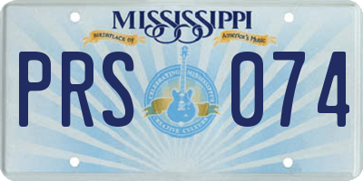 MS license plate PRS074