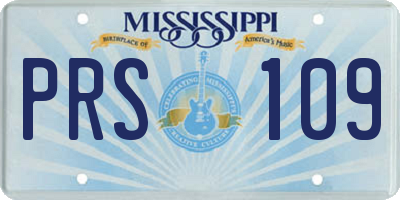 MS license plate PRS109