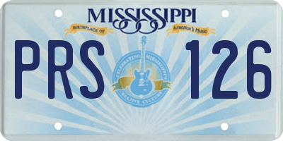 MS license plate PRS126