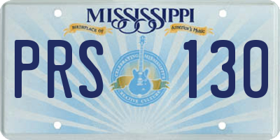 MS license plate PRS130