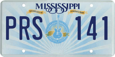 MS license plate PRS141