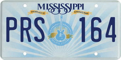 MS license plate PRS164