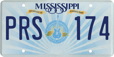MS license plate PRS174