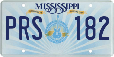 MS license plate PRS182