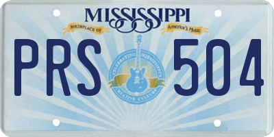MS license plate PRS504