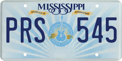 MS license plate PRS545