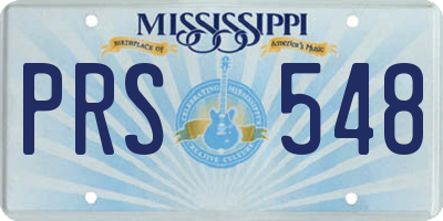MS license plate PRS548