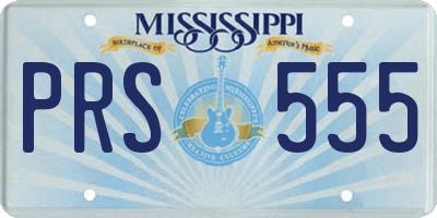 MS license plate PRS555