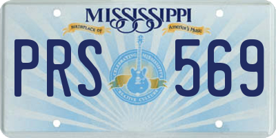 MS license plate PRS569