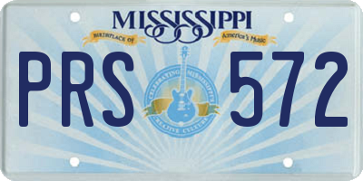MS license plate PRS572