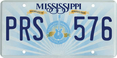 MS license plate PRS576
