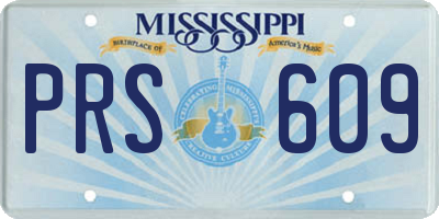 MS license plate PRS609