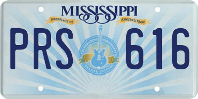 MS license plate PRS616
